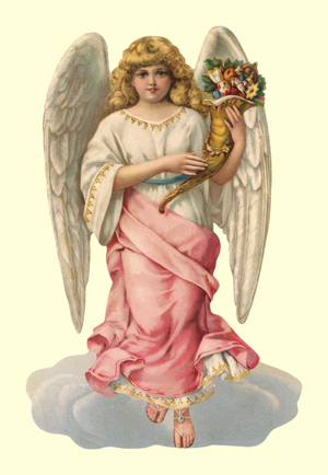 Angel with Cornocopia Victorian Standup Card by Ernst Freihoff Papierwaren