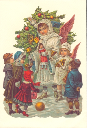 Angel & Children Victorian Standup Card by Ernst Freihoff Papierwaren