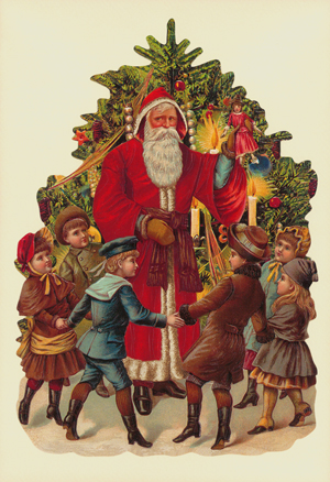 Santa Surrounded by Children Victorian Standup Card by Ernst Freihoff Papierwaren