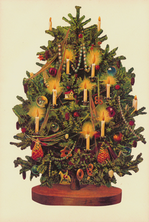 Tree with Candles Victorian Standup Card by Ernst Freihoff Papierwaren