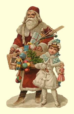 Santa with Child Victorian Standup Card by Ernst Freihoff Papierwaren