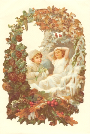 Boy & Girl in Flowers Victorian Standup Card by Ernst Freihoff Papierwaren