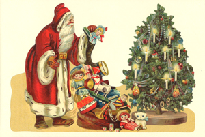 Santa with Toys Victorian Standup Card by Ernst Freihoff Papierwaren