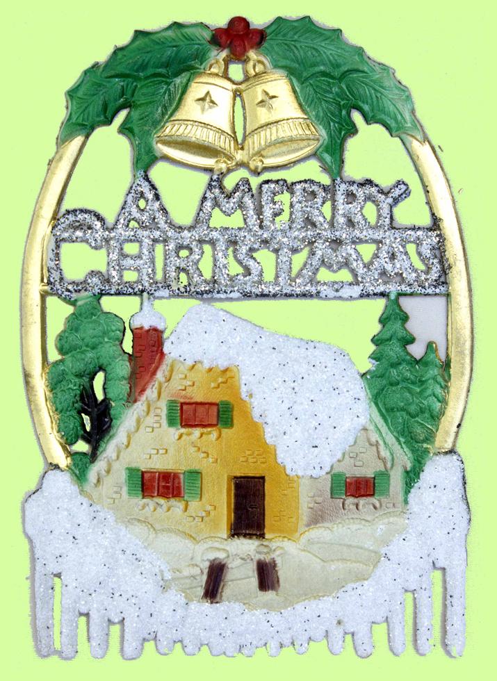 Vintage Style Merry Christmas Cottage Wall/Window Decoration by Ernst Freihoff
