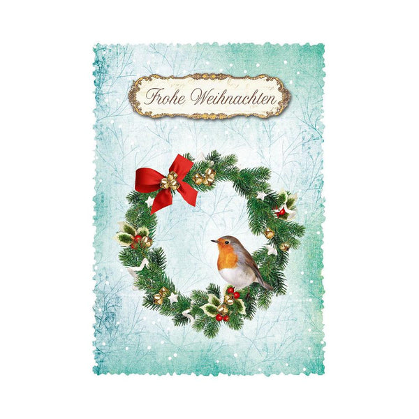 Christmas Wreath, German Card