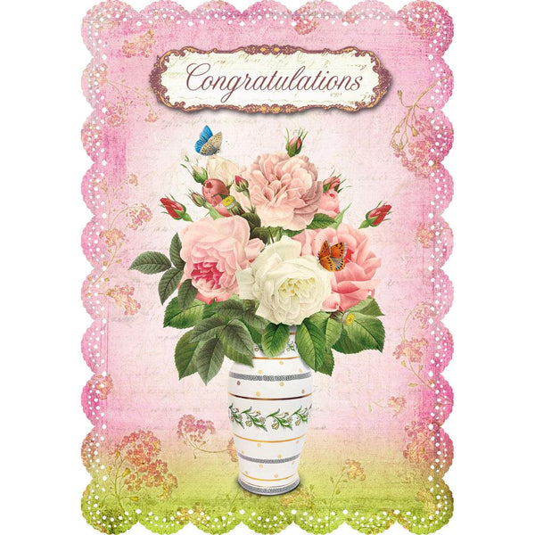 Congratulations Peonies Card by Gespansterwald GmbH