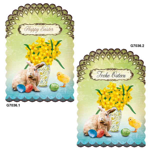 Rabbit, Chick Daffodils Card by Gespansterwald GmbH