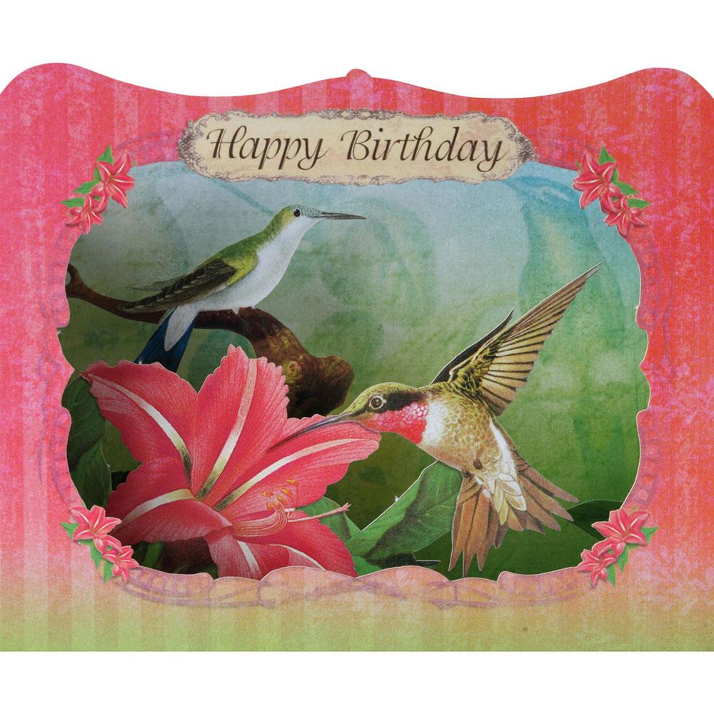 Happy Birthday Hummingbird 3-D Card by Gespansterwald GmbH