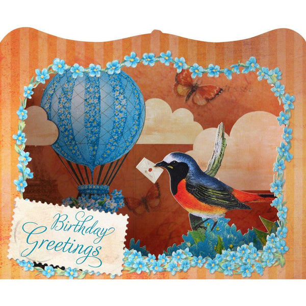 Birthday Greetings Bird 3-D Card by Gespansterwald GmbH