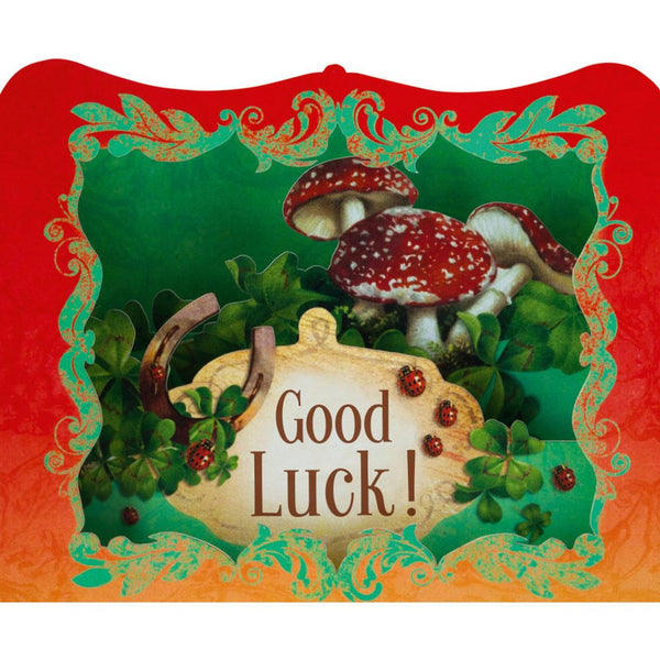 Good Luch mushrooms and clover 3-D Card by Gespansterwald GmbH