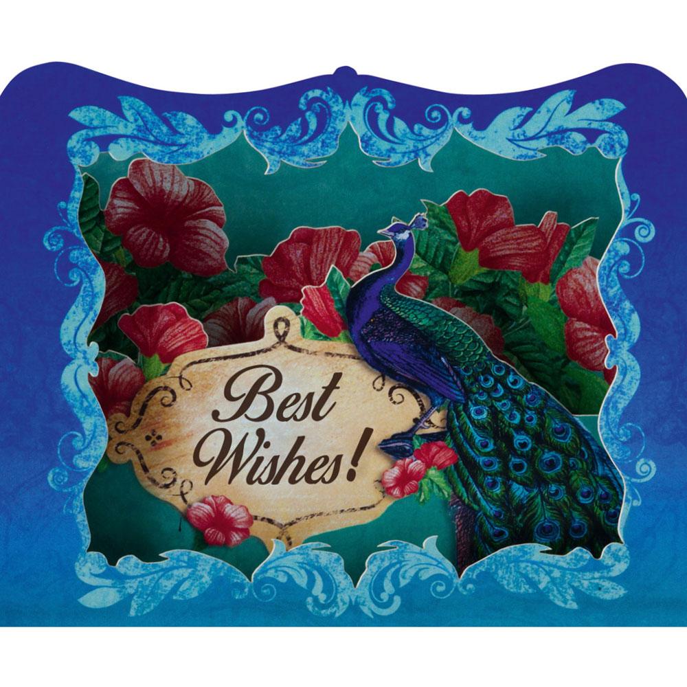 Best Wishers peacock 3-D Card by Gespansterwald GmbH