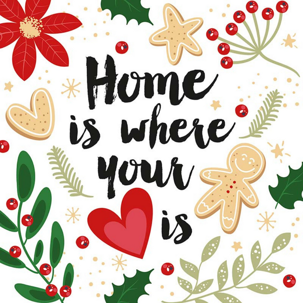 Home is Where Your Heart Is Luncheon Size Paper Napkins