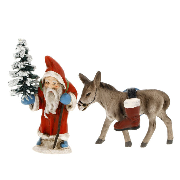 Miniature Santa with Donkey by Marolin Manufaktur