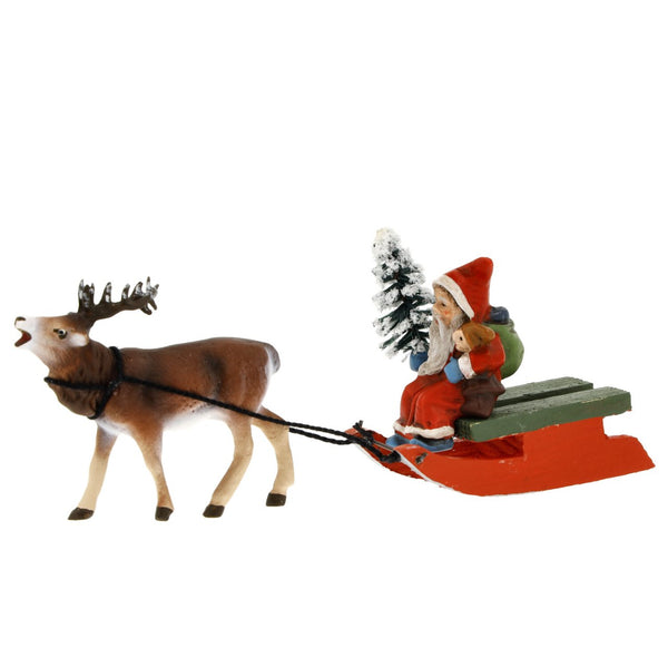 Santa and ReindeerÊ Paper Mache Figurine by Marolin