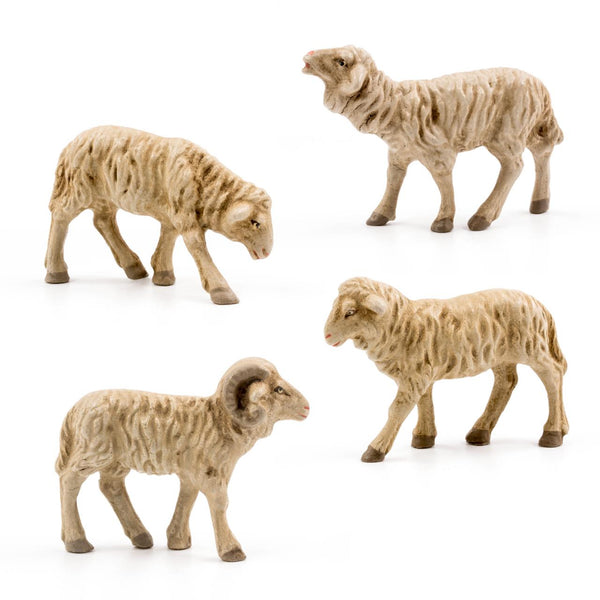 Flock of four Sheep, 9-10cm scale by Marolin Manufaktur