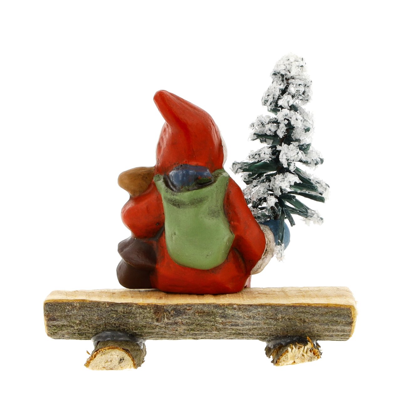 Miniature Santa with Tree on Bench by Marolin Manufaktur