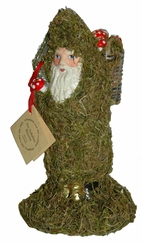 Moor Santa with Basket and Mushrooms Paper Mache Candy Container by Ino Schaller