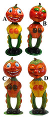 Assorted Pumpkin Nodder Papier Mache Candy Figurines by Ino Schaller