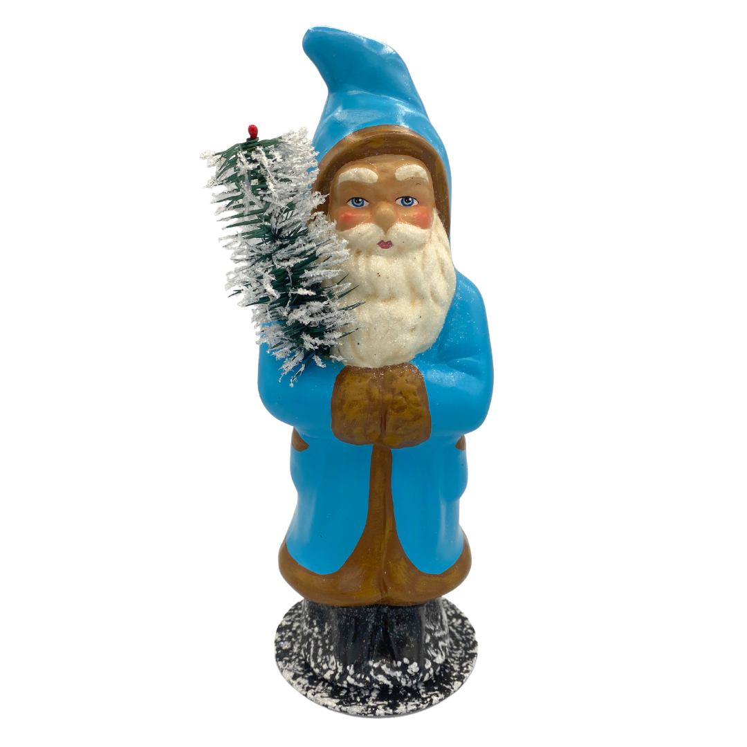 Santa in Bright Blue Coat by Ino Schaller