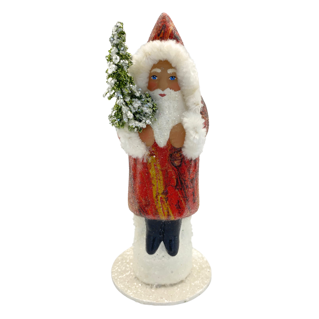 One-of-a-Kind Marbled Red Santa by Ino Schaller