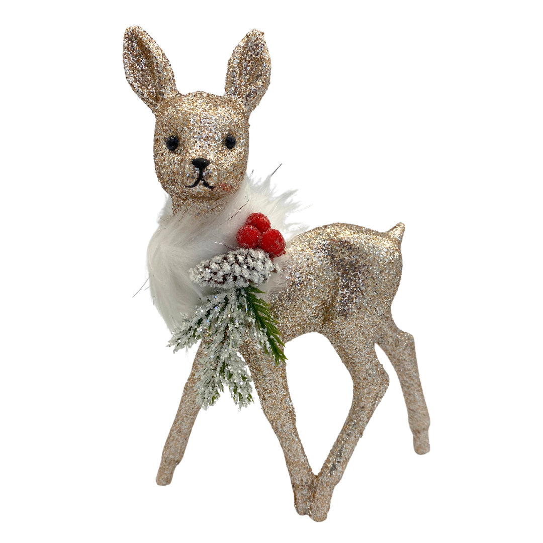 Deer, light pink glittered, Plastic Figure by Ino Schaller