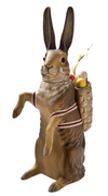 Upright Brown Rabbit with Basket Paper Mache Candy Container by Marolin Manufaktur