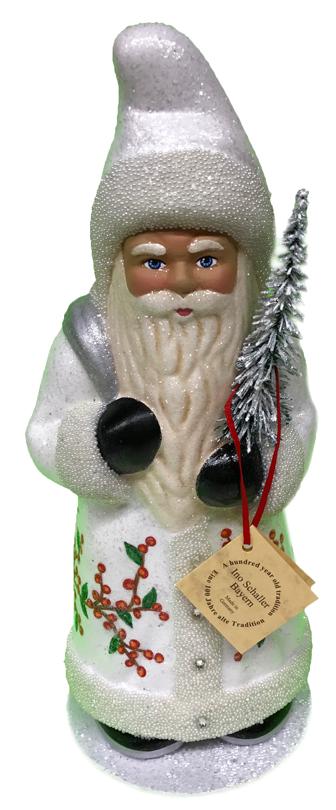 Amish Flowers Santa, One of a Kind Paper Mache Candy Container by Ino Schaller