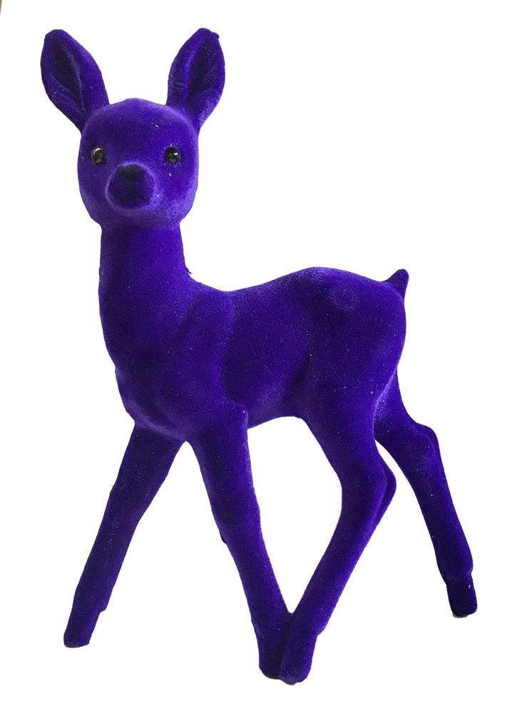 Deer, purple flocked, Plastic Figure by Ino Schaller
