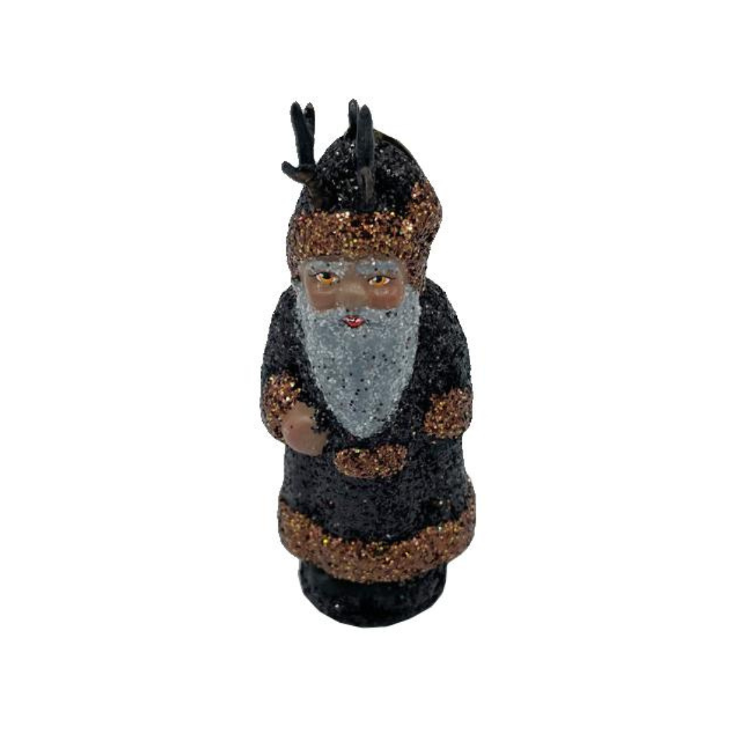 Krampus Ornament, black and bronze glitter by Ino Schaller