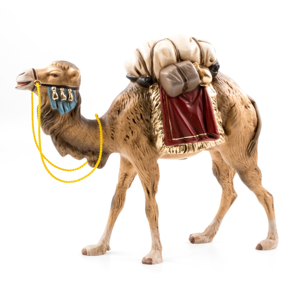Camel with Luggage 17cm scale Paper Mache Figurine by Marolin