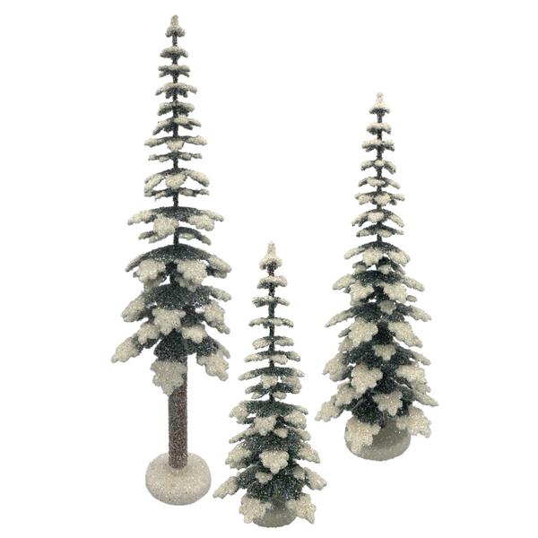 Cardboard Tree, Dark Green with Snow, 30 cm by Ino Schaller