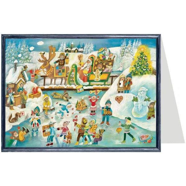 Ice Skating with Santa Card by Richard Sellmer Verlag