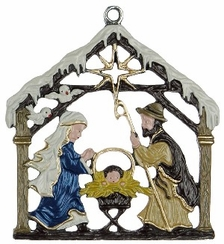 Holy Family and Birds Pewter Ornament by Kuehn