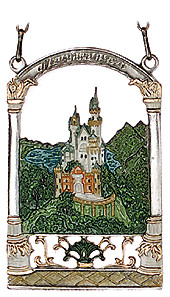 Neuschwanstein Castle Hanging Pewter Figurine by Kuehn Pewter