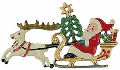 Christmas Sleigh Pewter Ornament by Kuehn