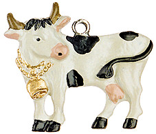 Cow, Painted on Both Sides Pewter Ornament by Kuehn Pewter