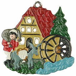 Mill, Painted on Both Sides Pewter Ornament by Kuhn