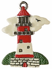 Lighthouse, Painted on Both Sides Pewter Ornament by Kuhn