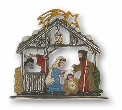 Nativity with Barn Animals Standing Pewter Figure by Kuehn