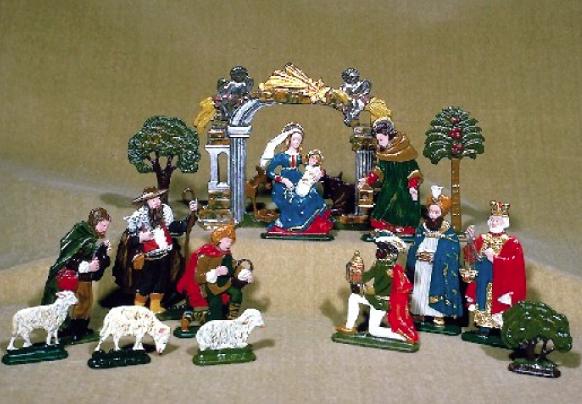 15 Piece Standing Nativity Set by Kuehn Pewter