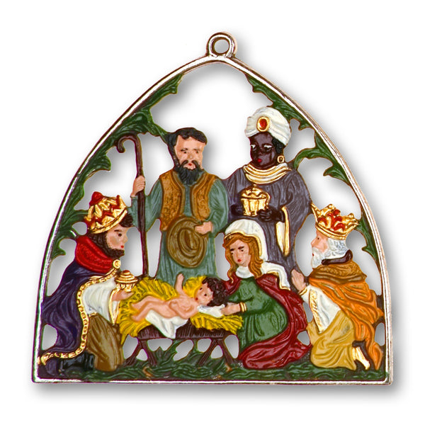 Large Nativity Ornament by Kuehn Pewter