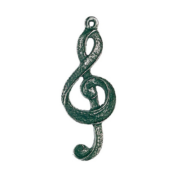 Antiqued Treble Clef Ornament by Kuehn Pewter