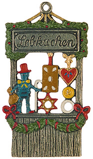 Gingerbread Stand, Painted on Both Sides Pewter Ornament by Kuehn