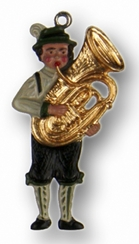 Tuba Musician Pewter Ornament by Kuhn