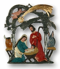 Nativity with Animals Pewter Ornament by Kuehn