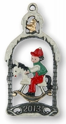 2013 Boy & Horse Pewter Ornament by Kuehn