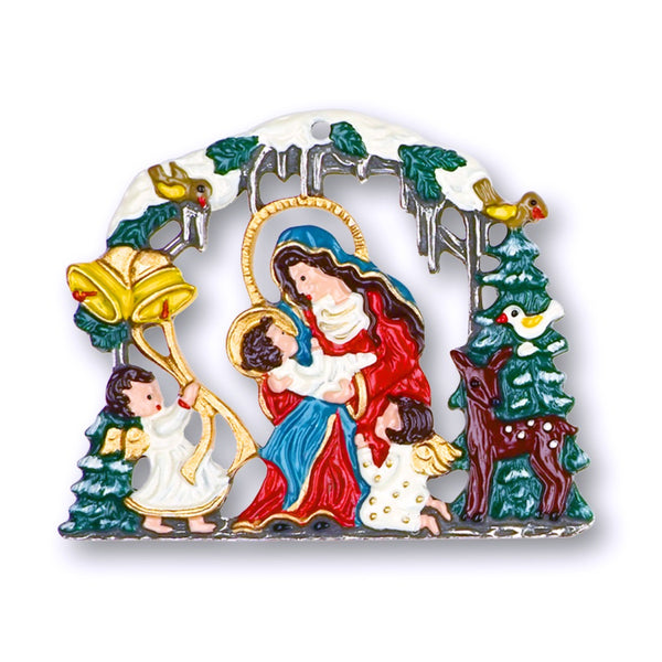 Madonna with Child & Angels Ornament by Kuehn Pewter