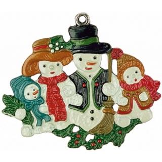 Snowman Family Ornament by Kuehn Pewter