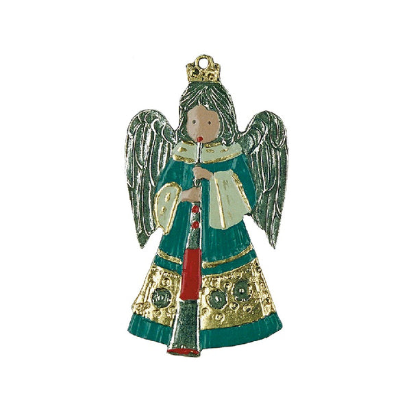 Angel with Horn Ornament by Kuehn Pewter