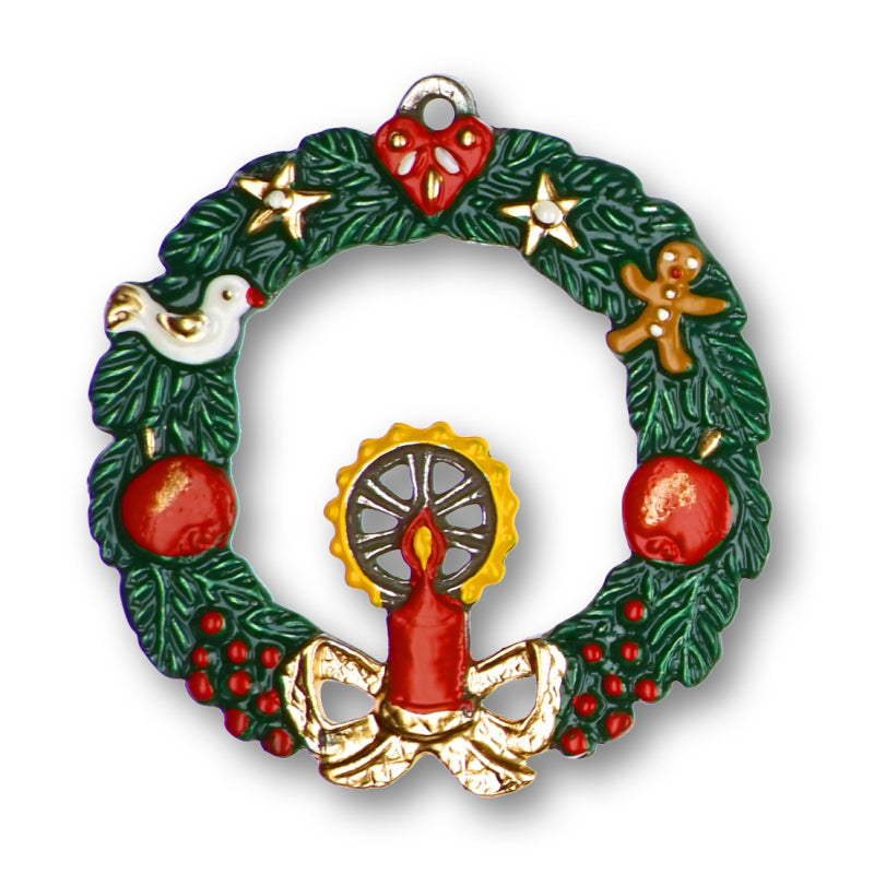 Christmas Wreath Ornament by Kuehn Pewter